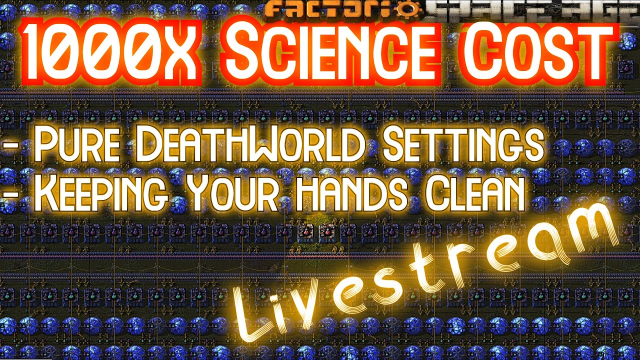 1000x Science Cost on PURE DEATHWORLD settings // Researching Gun Turret & Racing against Big Biters