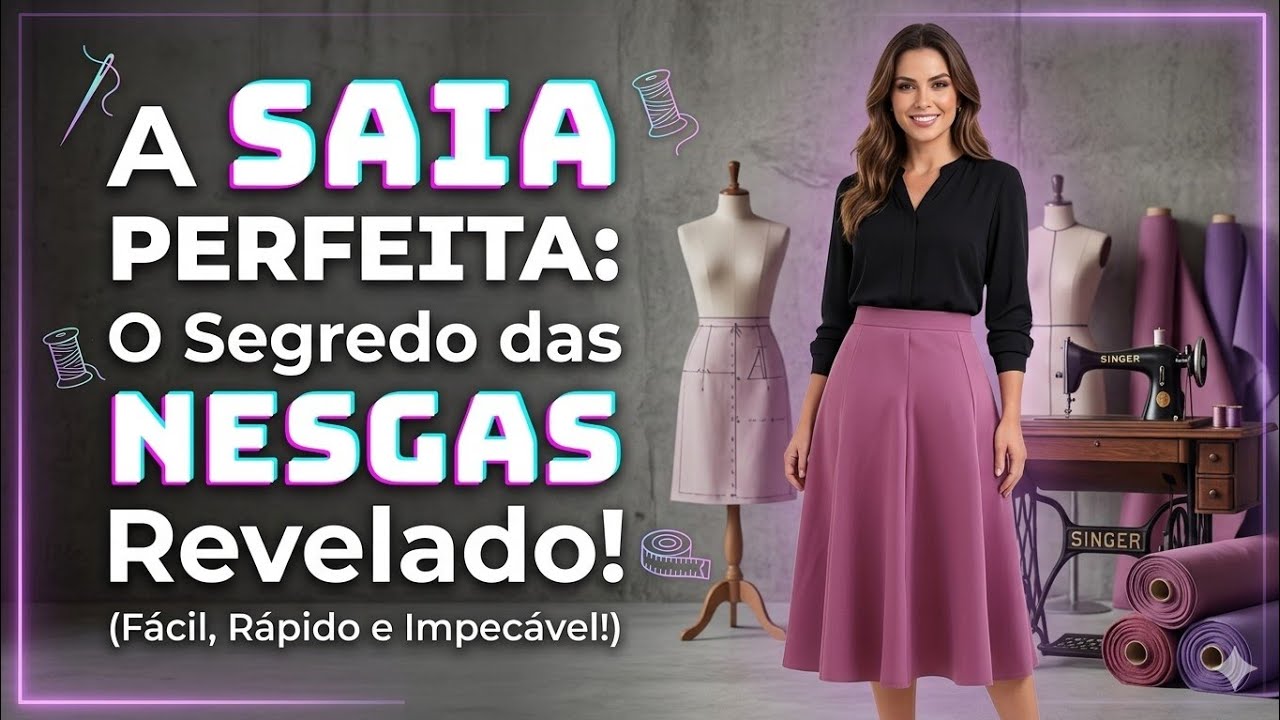 ✅️ DIY Como fazer Saia com nesgas _Tutorial de Costura passo a passo para iniciantes Gisleide Novelo