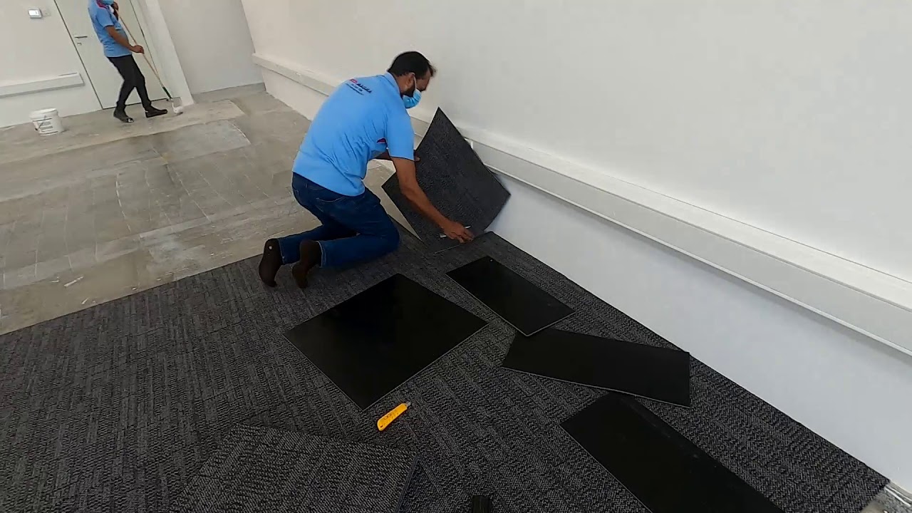 Carpet Tile Installation - How to Install Carpet Tile with Tackifier Adhesive, Easy Installation