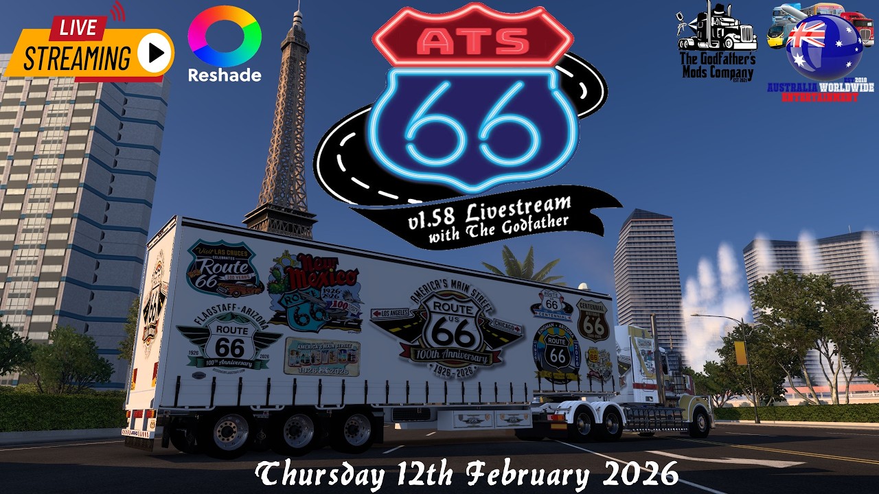 Route 66 Rework American Truck Simulator LIVE🔴With The Godfather : Thursday 12th February 2026 #ats