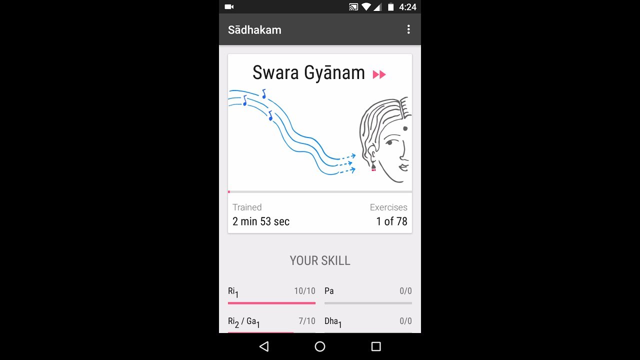 Improving Swara Gnanam using Sadhakam app