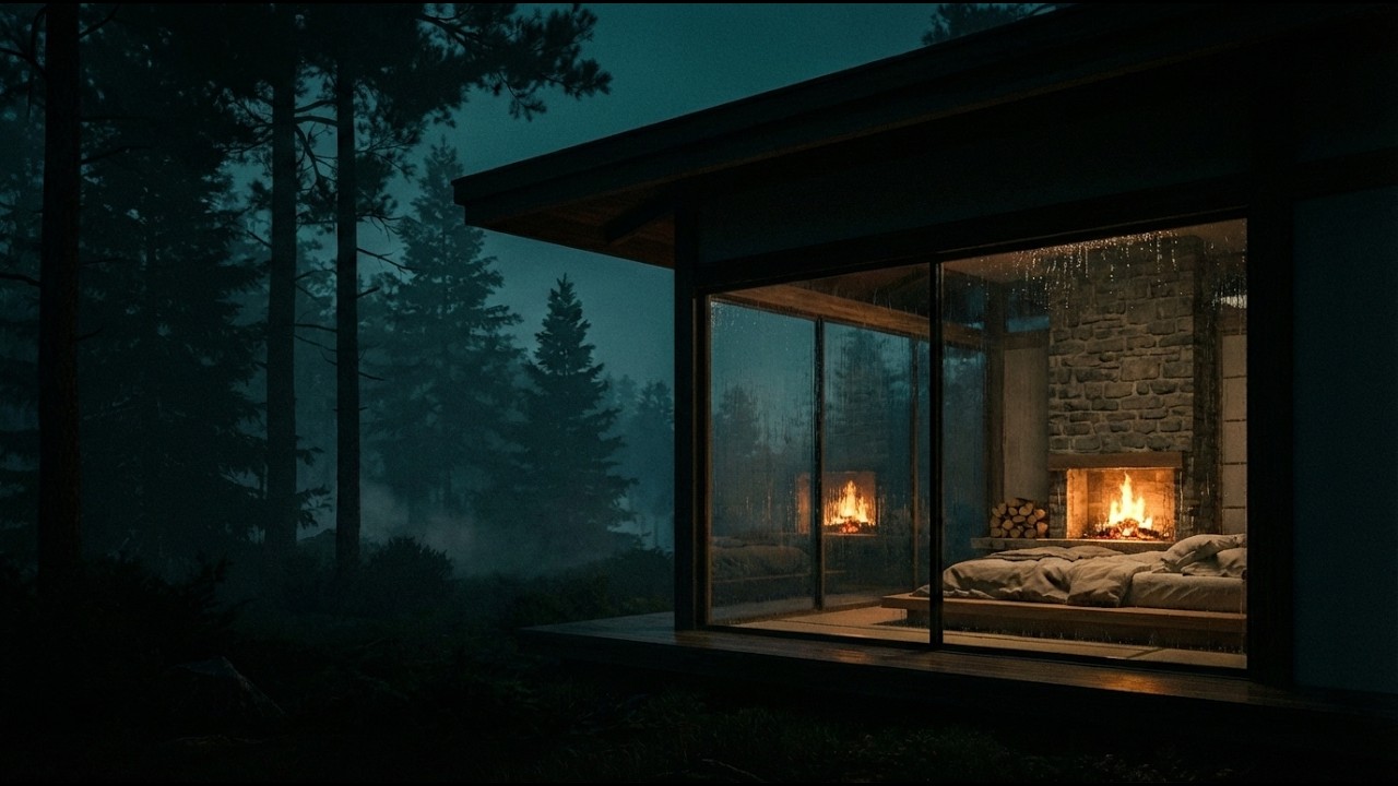 Night Rain for Anxiety Relief 😴 You’re Safe Inside This Cabin
