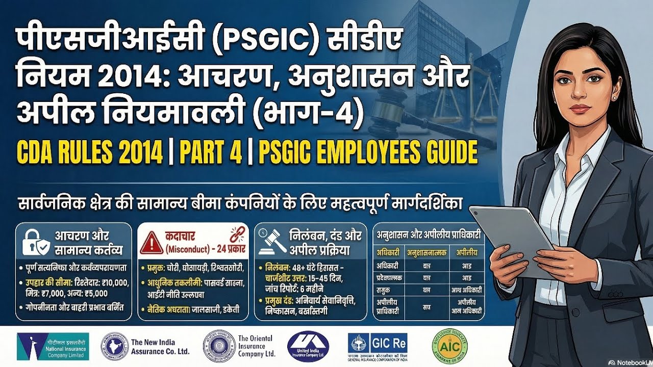 Conduct, Discipline & Appeal Rules of PSGICs Explained | PSU Insurance Rules  | CDA Rules Simplified