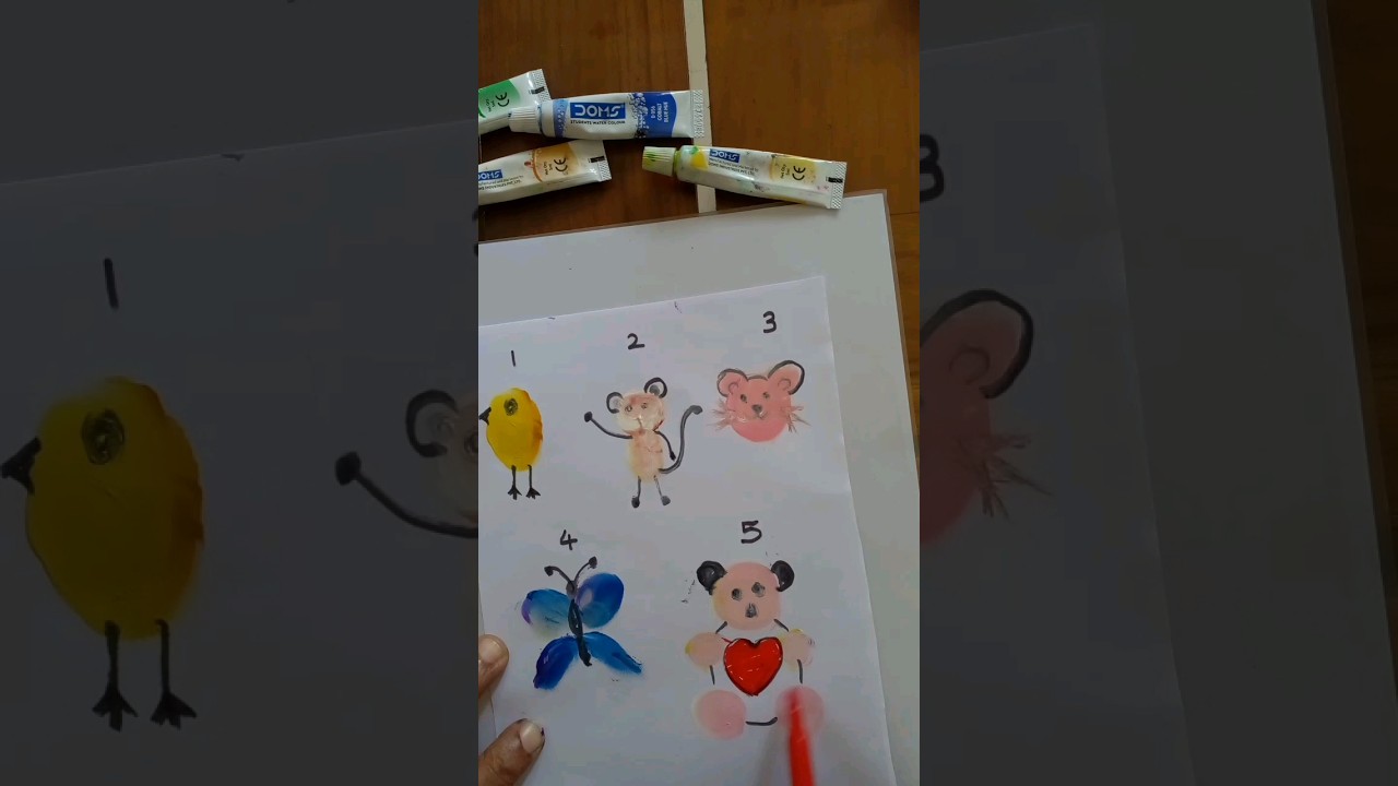 1_5 animals drawing with a finger😊