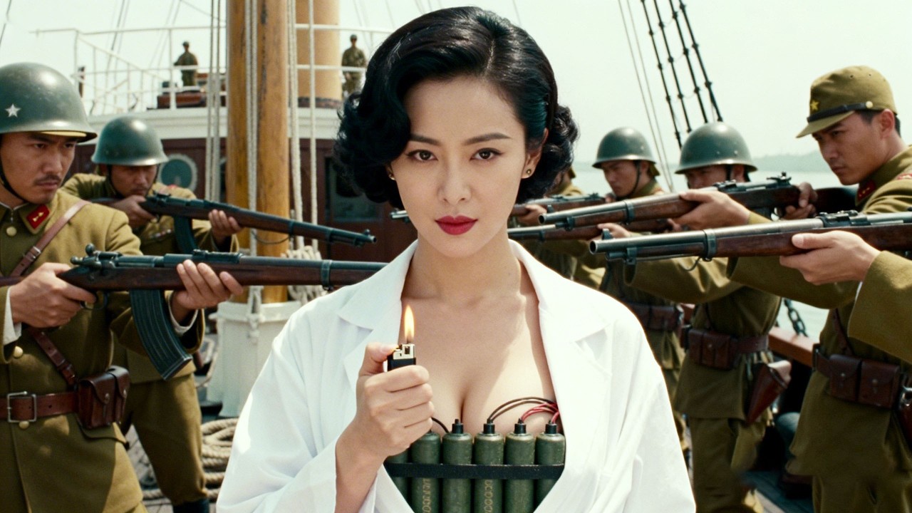 美女偷偷在日軍船上安裝炸藥，下一秒按下開關，消滅1000日軍！#抗日