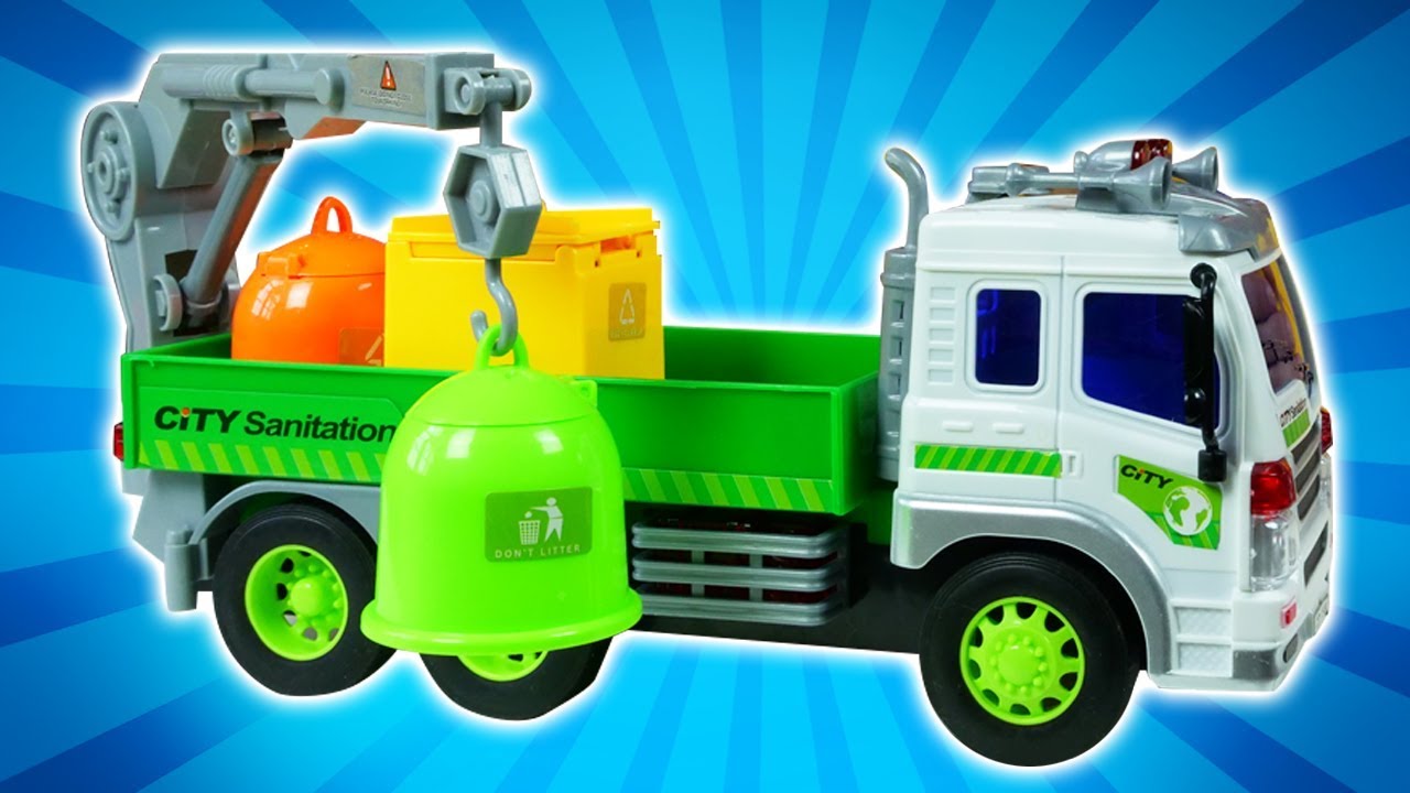 El camión de basura. Los mejores coches de juguete. Vídeos de juguetes para niños. ¡Oh, se dañó!
