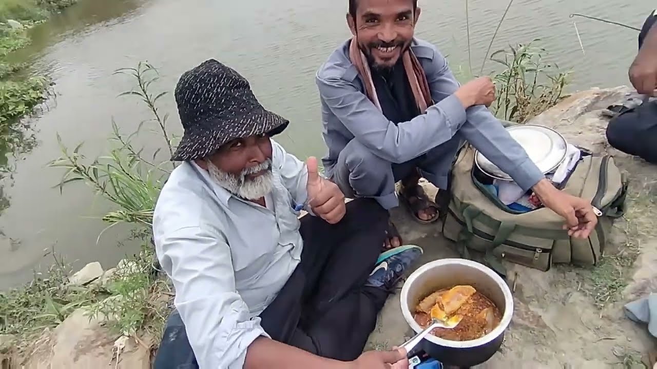 Fishing trip carp // Catch and cook // handline fishing // fish with brothers