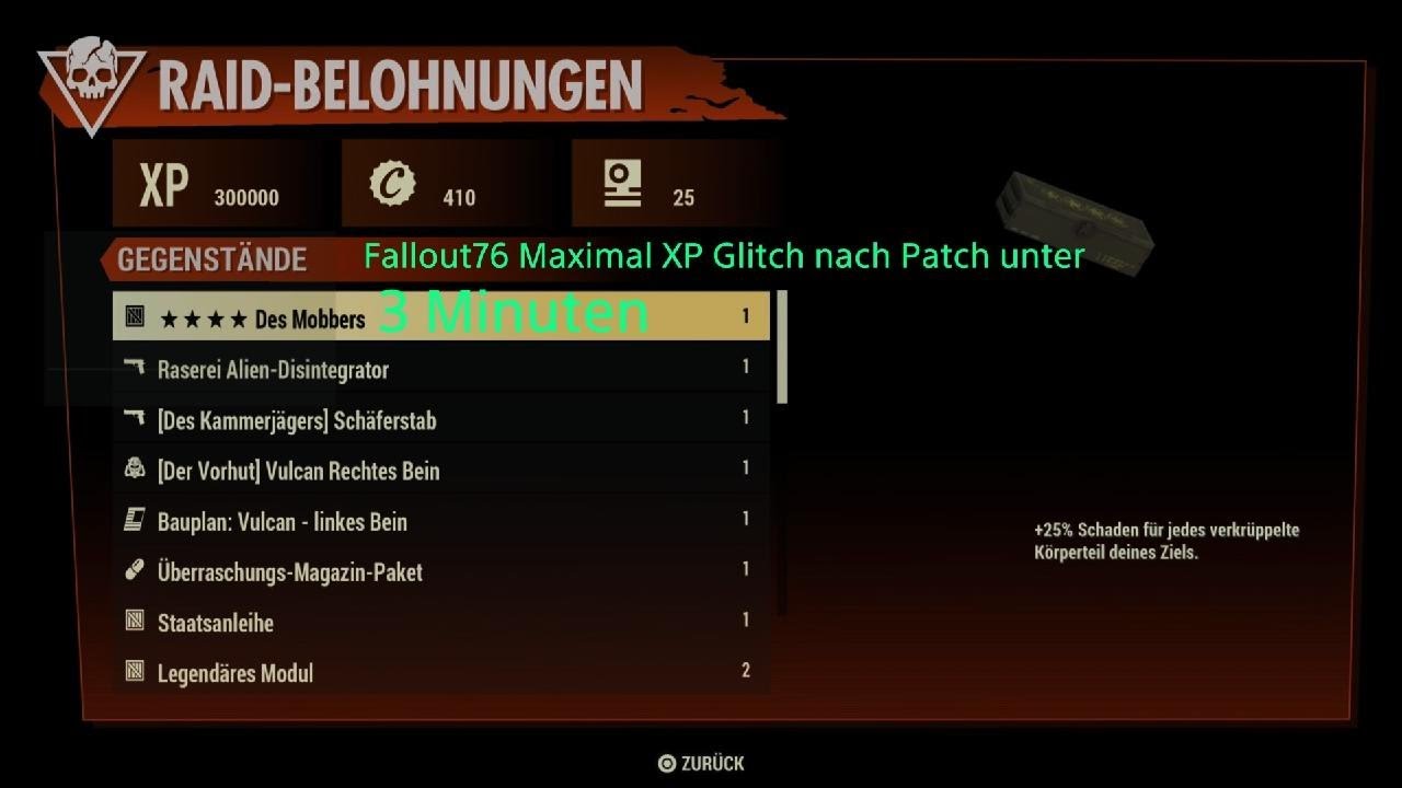 03.09.2025 Fallout 76 300.000 XP in 3 Min! Schlange XP Loop Glitch 🫶 After Patch 03.09.2025