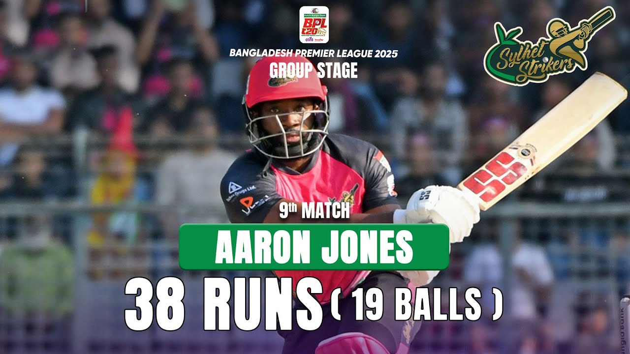 Aaron Jones's 38 Runs against Rangpur Riders || 9th Match || BPL 2025