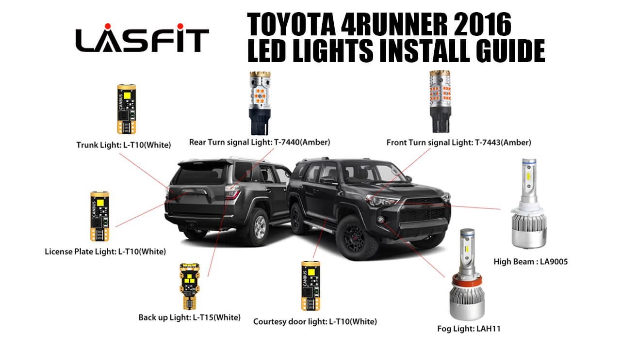 2016 2017 2018 2019 2020 Toyota 4Runner - LED Headlight bulb backup light turn signal Light