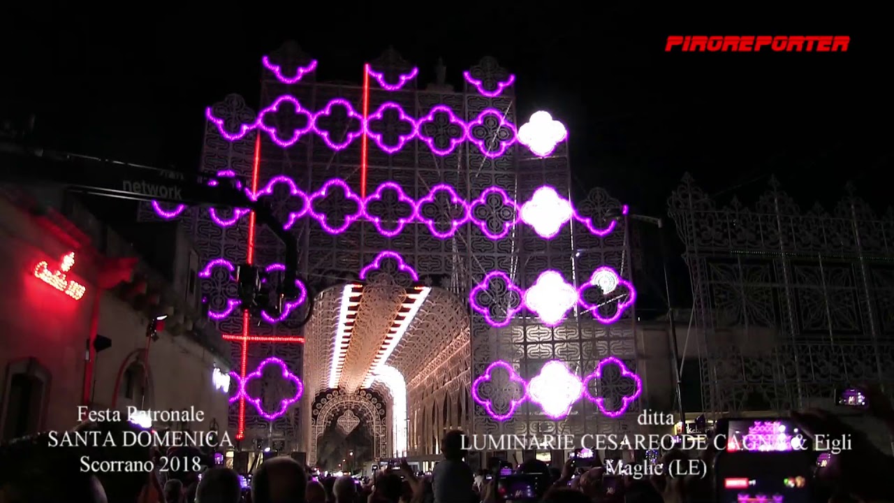 SCORRANO - Accensione Luminarie ditta DE CAGNA - Maglie (LE)