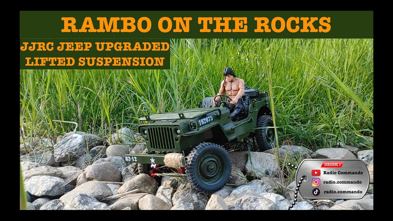 RAMBO ON THE ROCKS - JJRC Jeep Willys Lifted Metal Suspension Upgrade