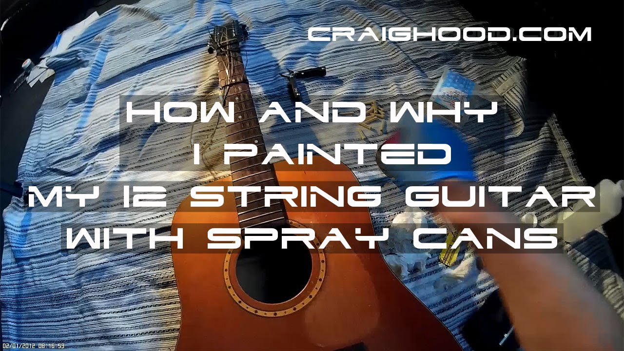 How and why I painted my 12 string guitar with spray cans (captions on please)