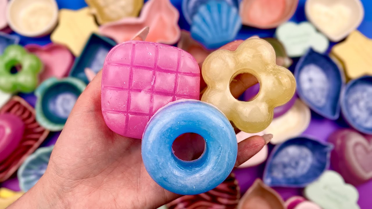 ASMR Crushing soap boxes with slime 🌸 Peeling off the film 🤤 Oddly satisfying video 💖