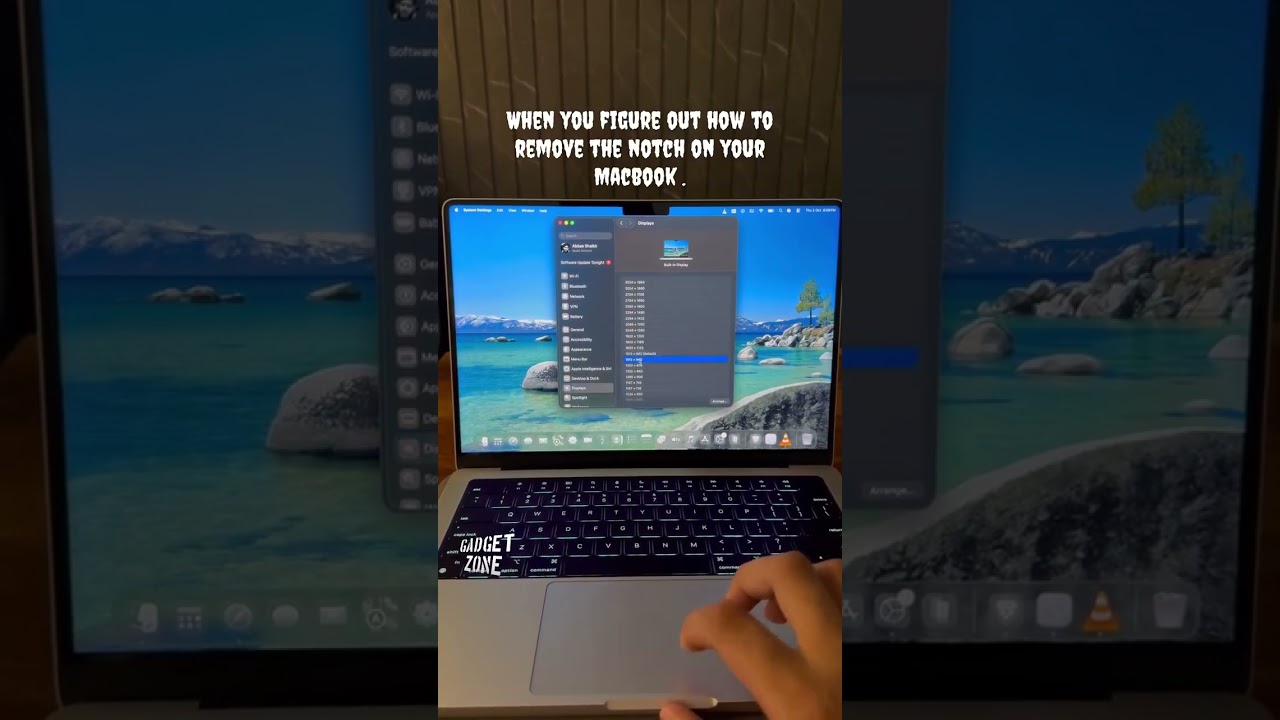 When you figure out how to remove notch from your MacBook. #apple #appletipsandtricks #hacks ￼￼