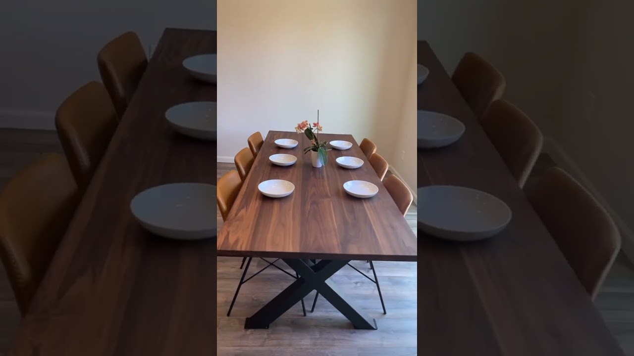 Black walnut table with custom base!