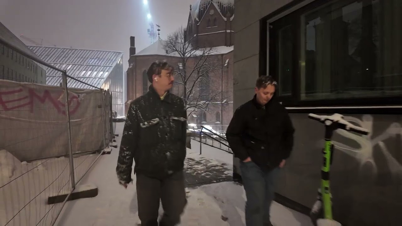 Oslo SNOW Walk 🇳🇴 Norway 4K Night Tour 🇳🇴🇳🇴