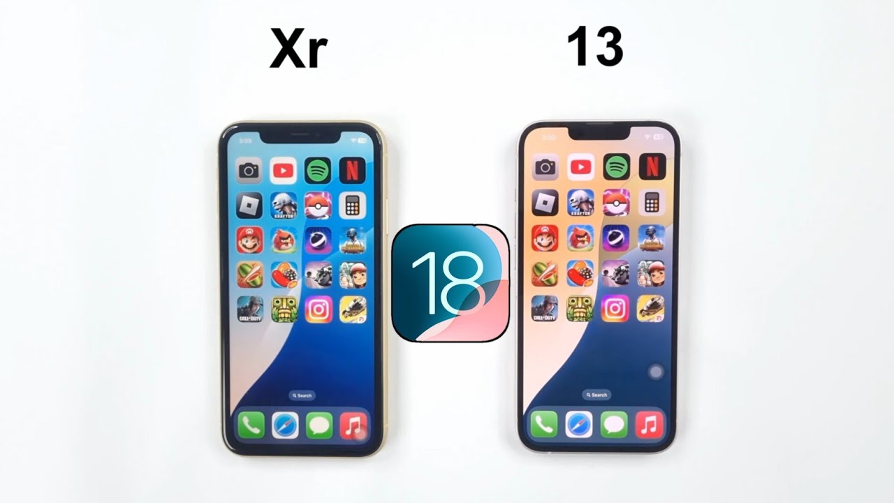 iOS 18 Comparison - iPhone XR vs iPhone 13 Speed Test