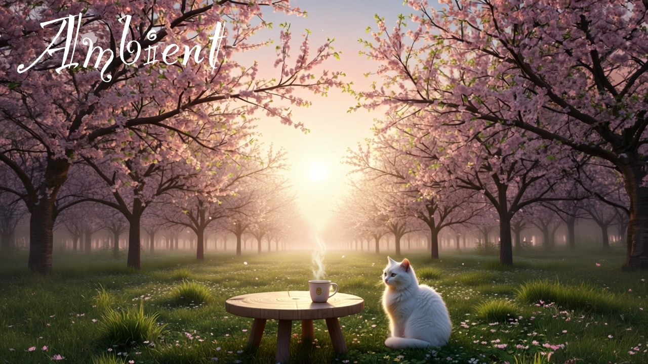 | Relax | Forest Café - Quiet Morning Sun and Falling Petals @CatCaféMusic_HonuCat #cat #café