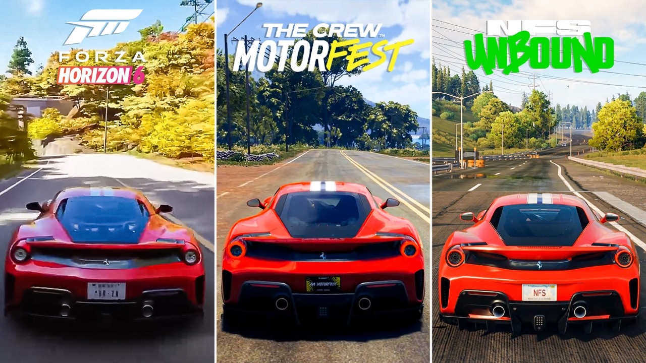 Forza Horizon 6 vs The Crew Moterfest vs Need for Speed Unbound - Sound Comparison
