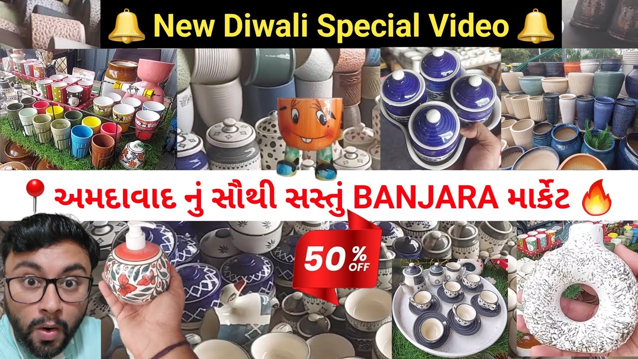 ✨ Banjara Market Ahmedabad Vlog | Khurja Pottery & Diwali Market Shopping ✨