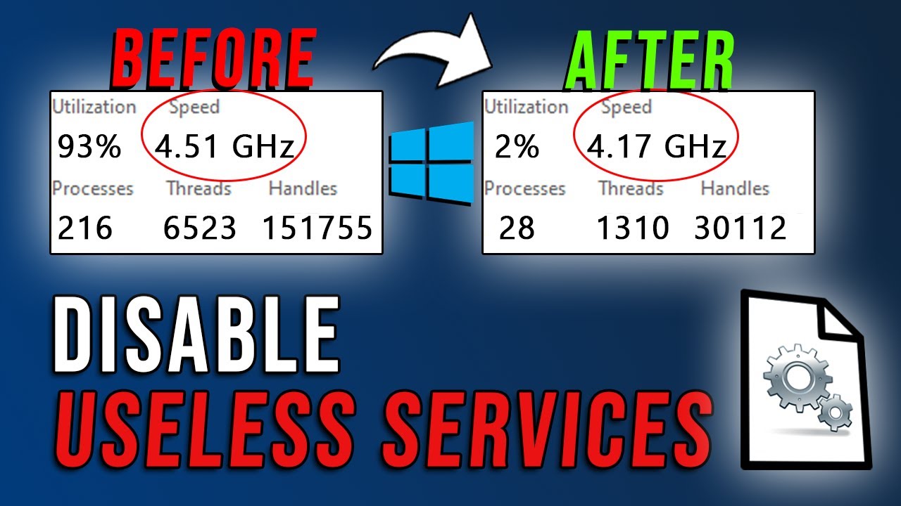 DISABLE these USELESS SERVICES for LESS CPU USAGE & PERFORMANCE on ANY PC!