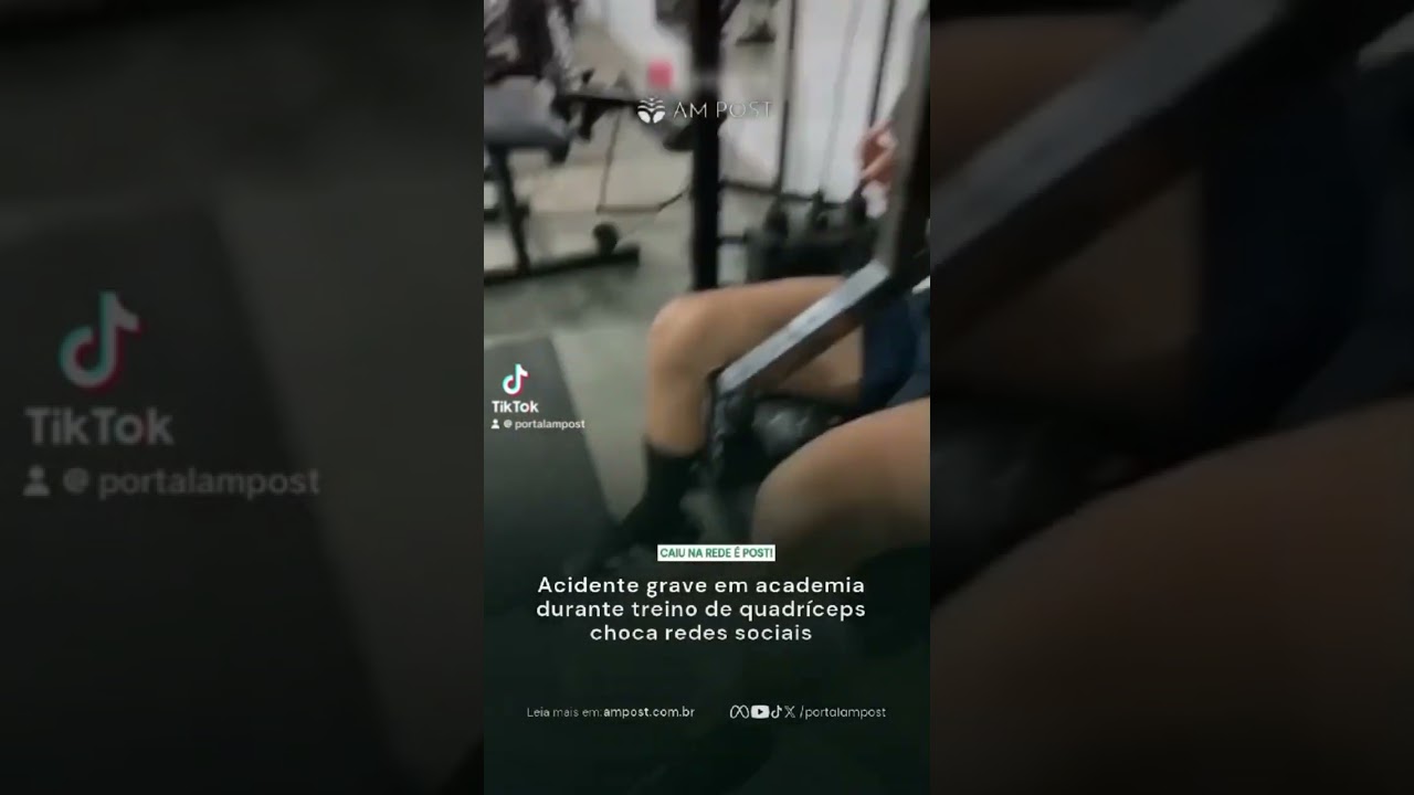 Acidente grave em academia durante treino de quadr&iacute;ceps choca redes sociais