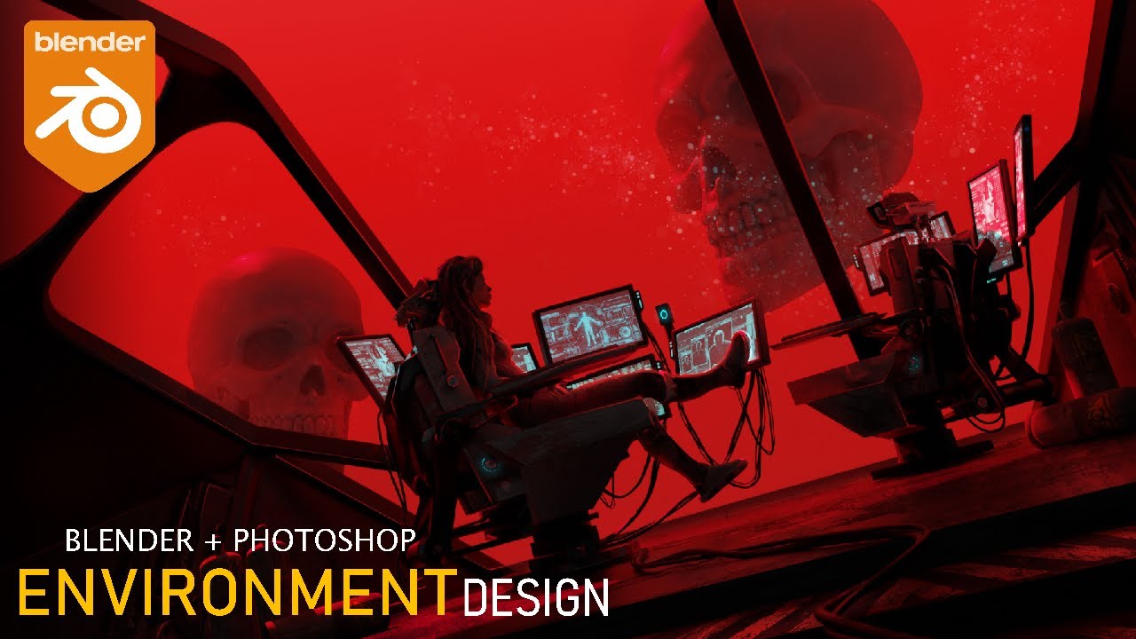 Environment Design in blender - Concept Art | Blender 2.9 | Photoshop
