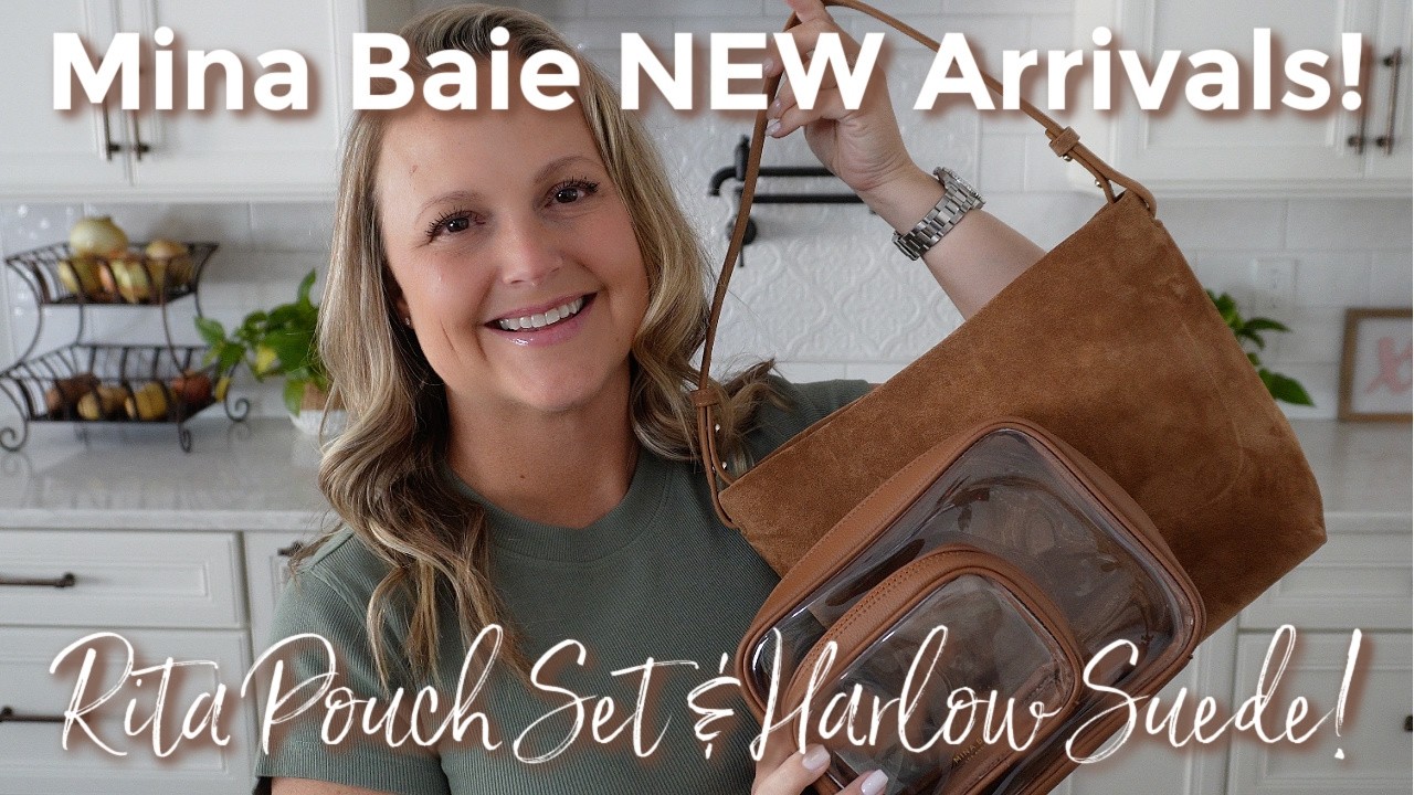 MINA BAIE | Обзор, упаковка и примерка нового набора Rita Pouch Set и мини-сумки Harlow Suede Min...