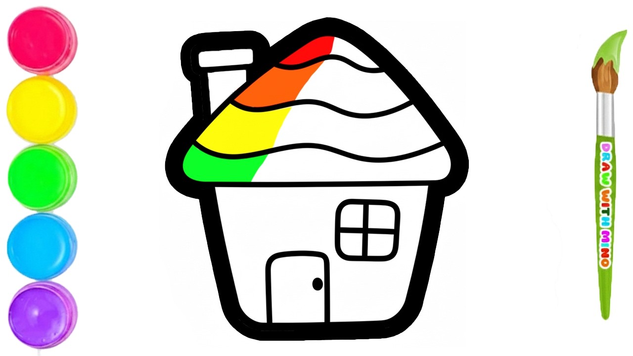🏠 Drawing & Coloring a Cute House for Kids ✏️ Step By Step Drawing + Easy Coloring
