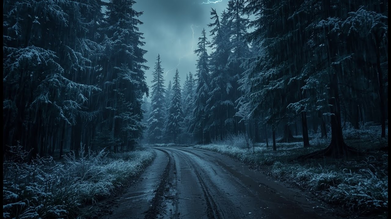 ULTIMATE SLEEP: Massive Storm at Icy Mountain Forest  Heavy Rain, Deep Thunder & Lightning