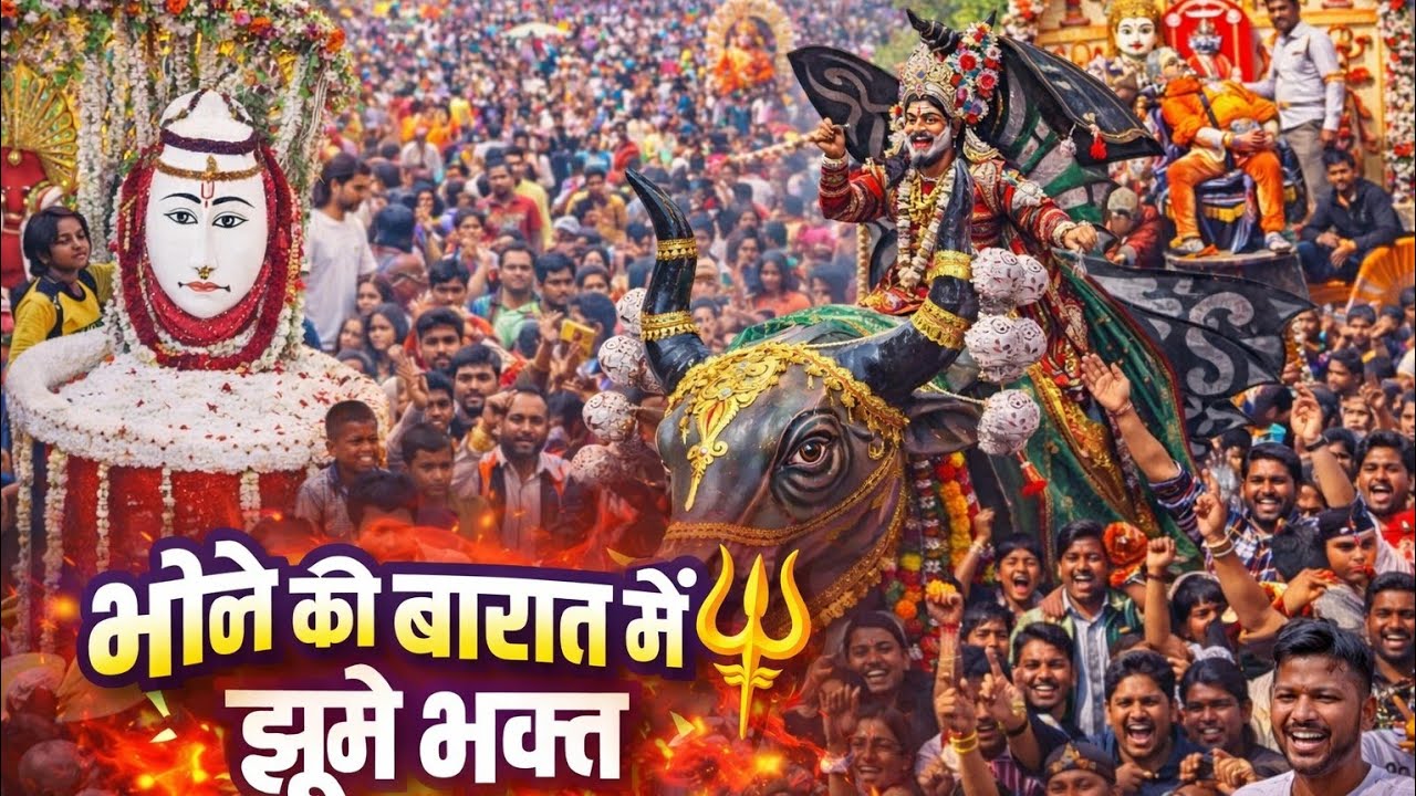 ✨️🕉Bhole ki baraat mein jhoome bhakt 🎶|DJ+Bhang ka rang 😅| Raatbhar Shiv bhakti 🕉 