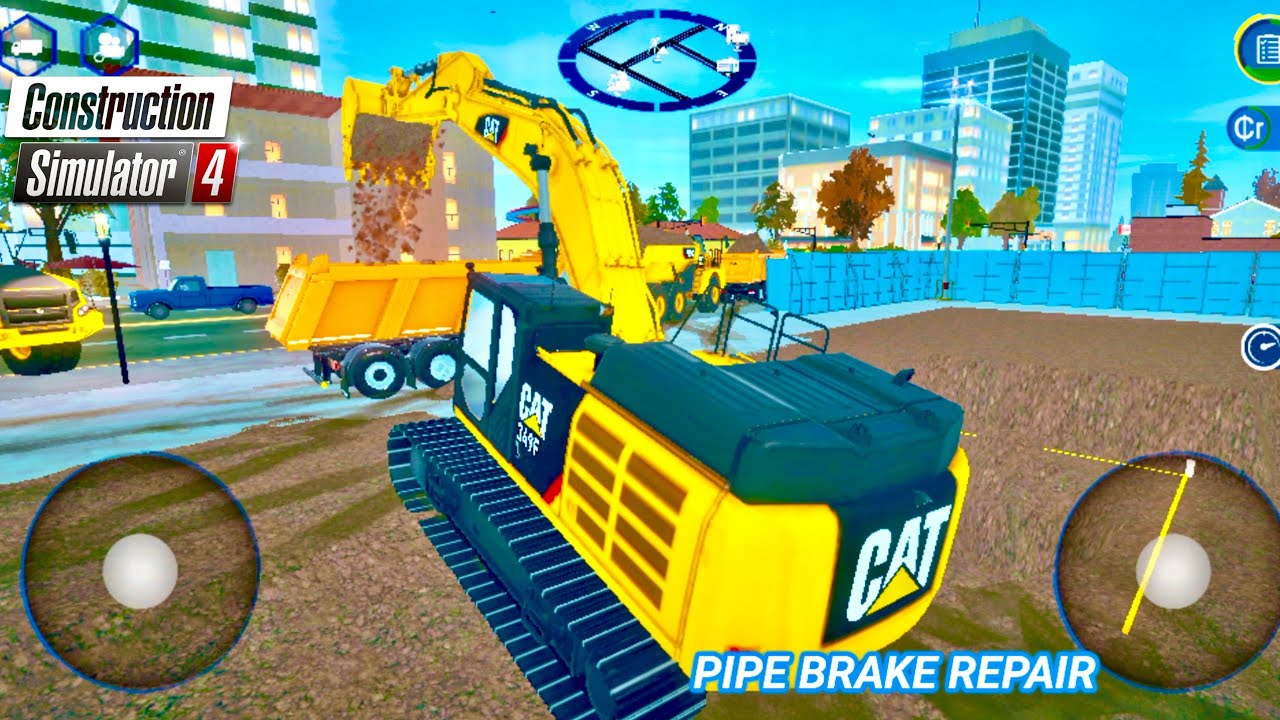 Pipe Brake Repair - Construction Simulator 4 lite - Excavator Digging