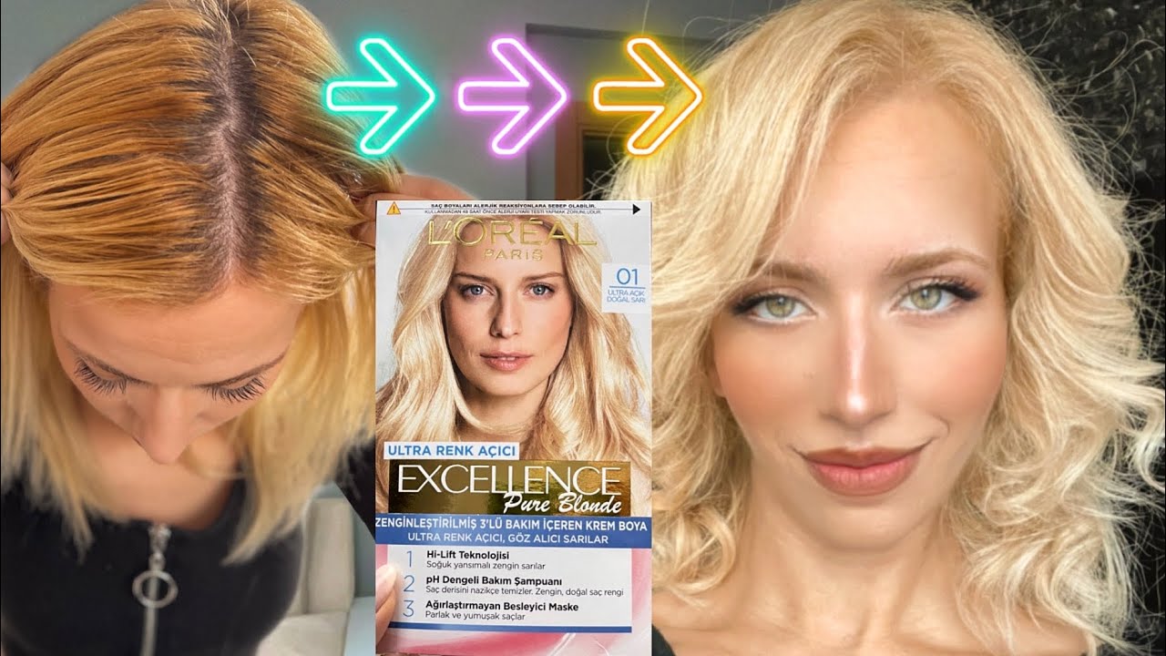 Evde Saç Boyama | Evde Açıcı Kullanmadan Saç Boyama | Loreal Paris 01 Ultra Açık Sarı