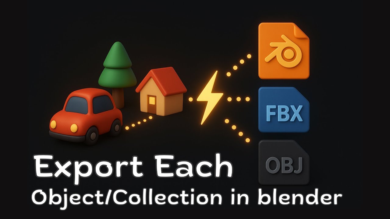 Как экспортировать каждый объект или коллекцию в отдельные файлы в Blender (.blend и .fbx)