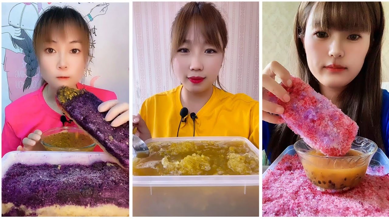 ASMR ICE EATING with PASSION FRUIT | RELAX VIDEO
