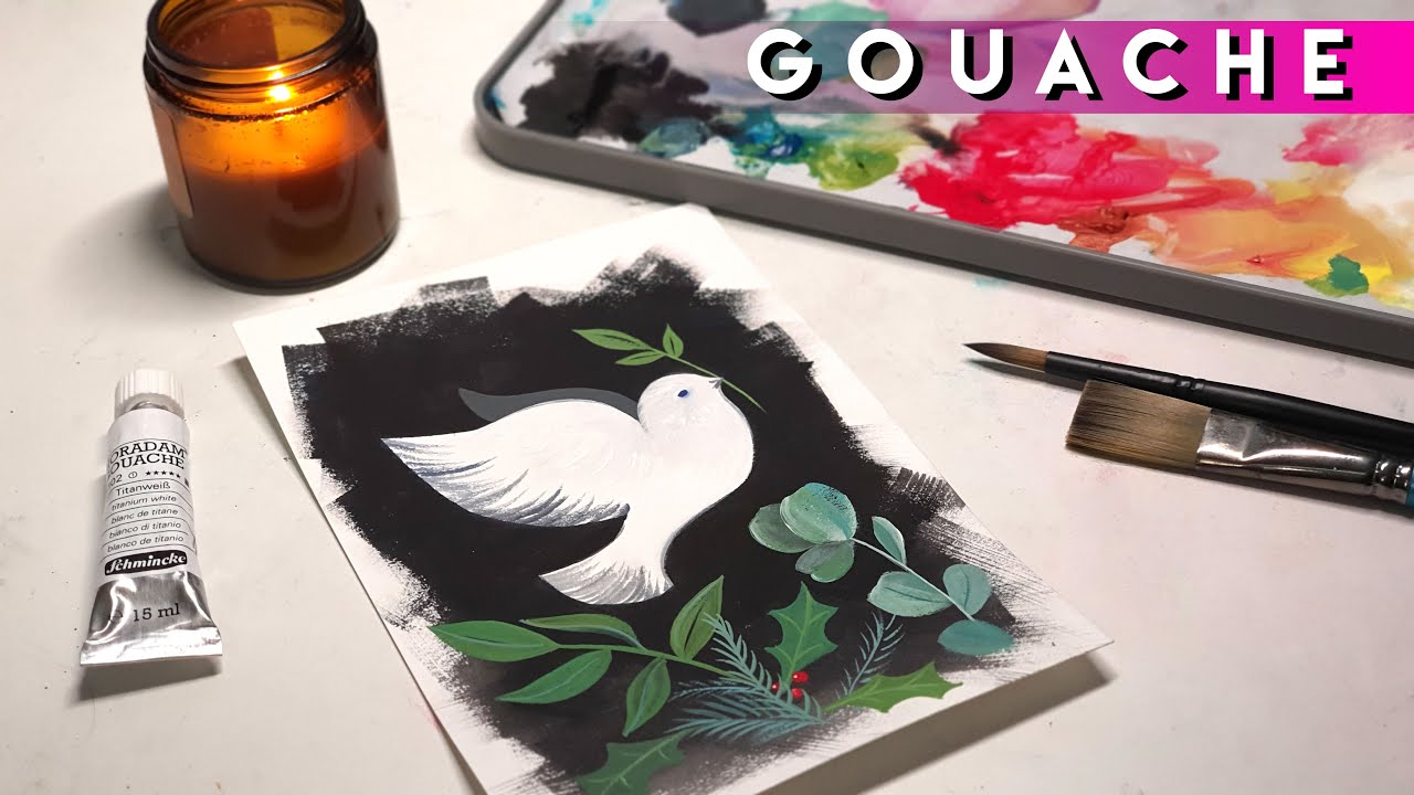 'Tis the season to paint gouache holiday cards