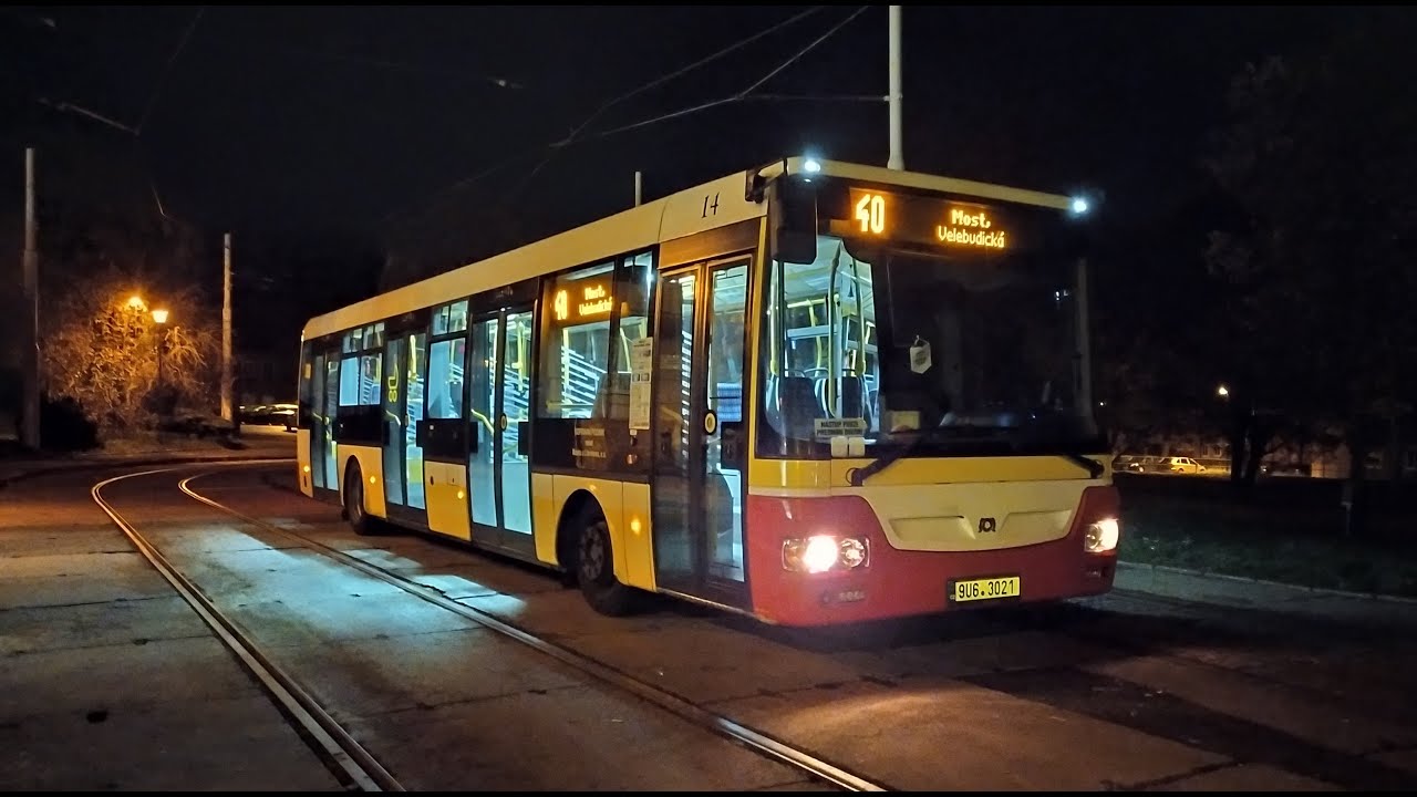 Noční linka 40 - Litvínov, Citadela - Most, Velebudická přes Most, nádraží
