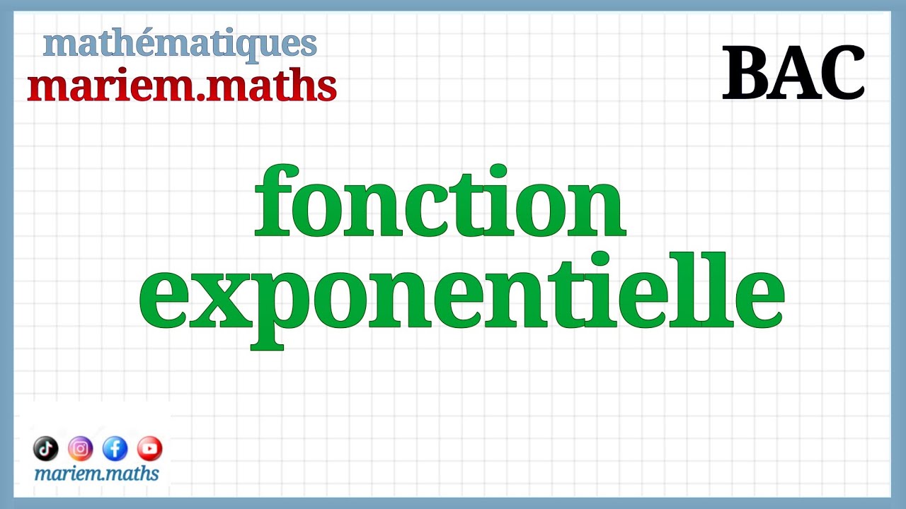 étude d'une fonction exponentielle | BAC | exercice corrigé
