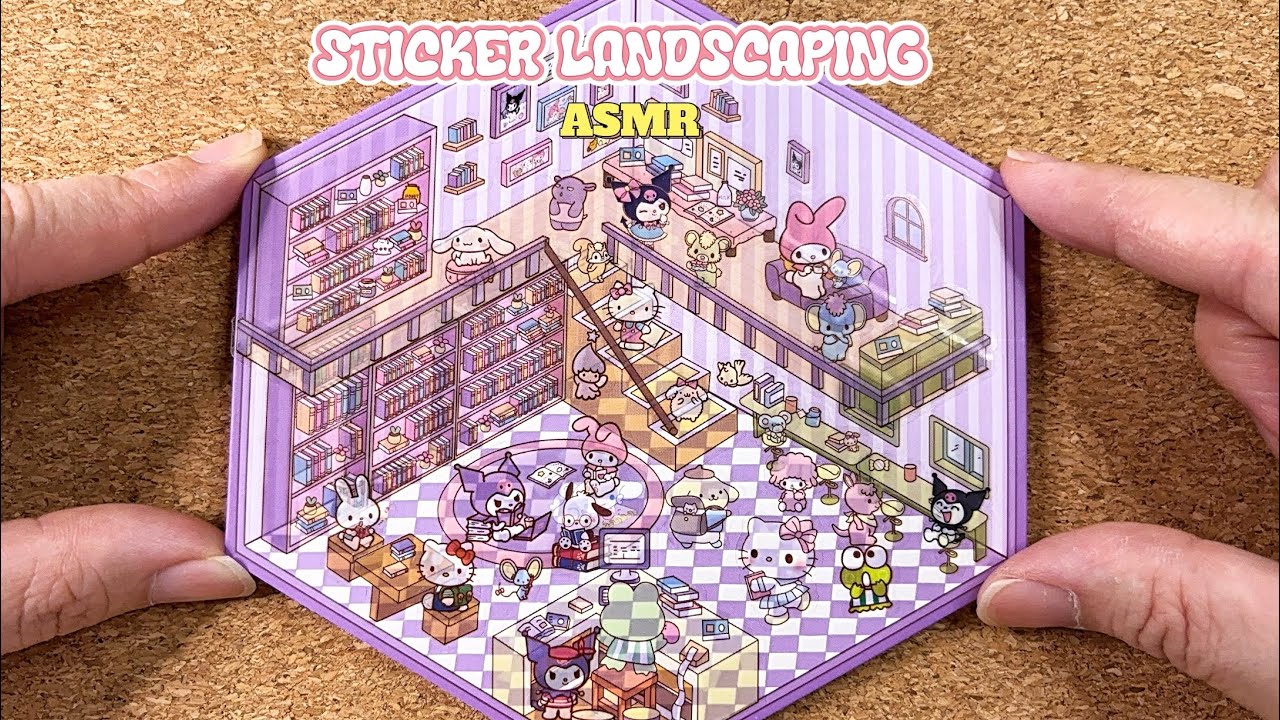 How many Kuromi(s) are in this scene? [Sticker ASMR] Sanrio Library Scene