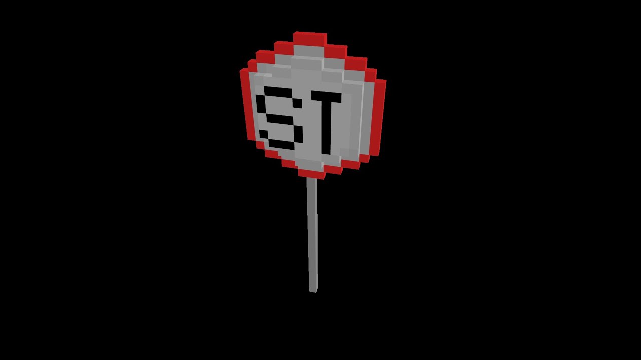 j'ai crée un panneau STOP en voxel LE LIEN EN DISCRIPTION