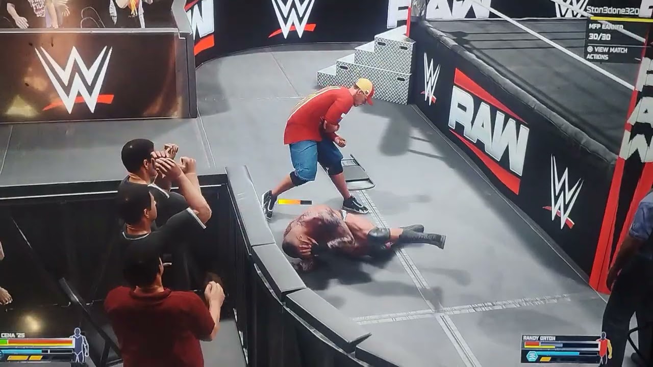 WWE 2k25 weekly towers week 51 match 3 John Cena '25 vs Randy Orton falls count anywhere 2/2/2026