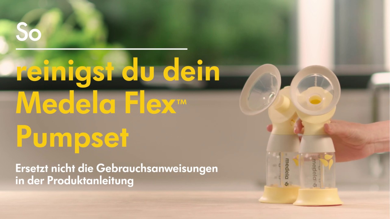 So reinigst du dein Medela Flex™ Pumpset