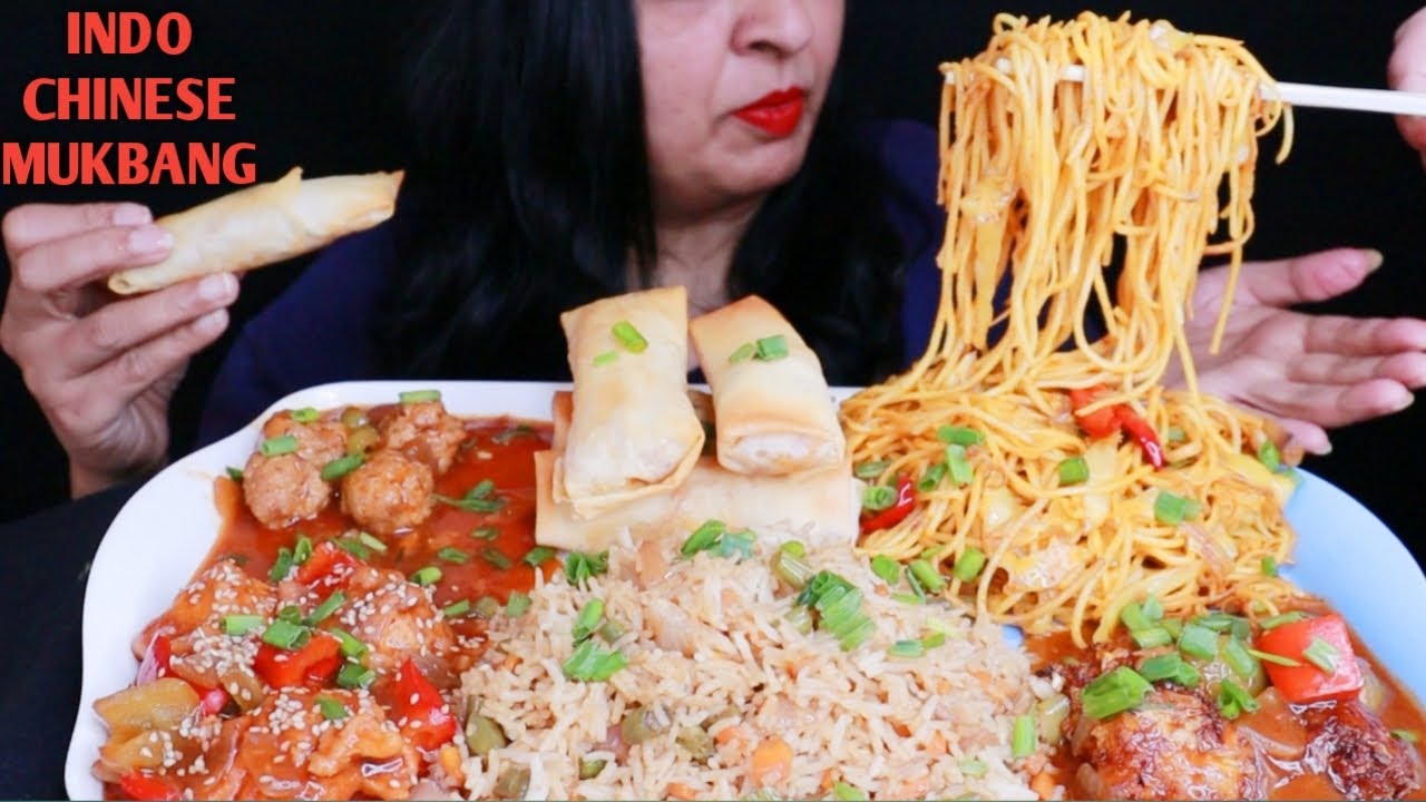 MUKBANG INDOCHINESE|CHILLY NOODLES,FRIED RICE,CHICKEN MANCHURIAN,CHILLY CHICKEN,SPRING ROLL|TALKING