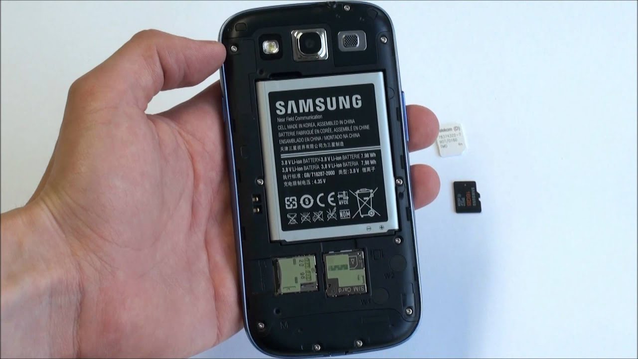 Samsung Galaxy S3 microSIM und microSDHC Karte einbauen - Anleitung