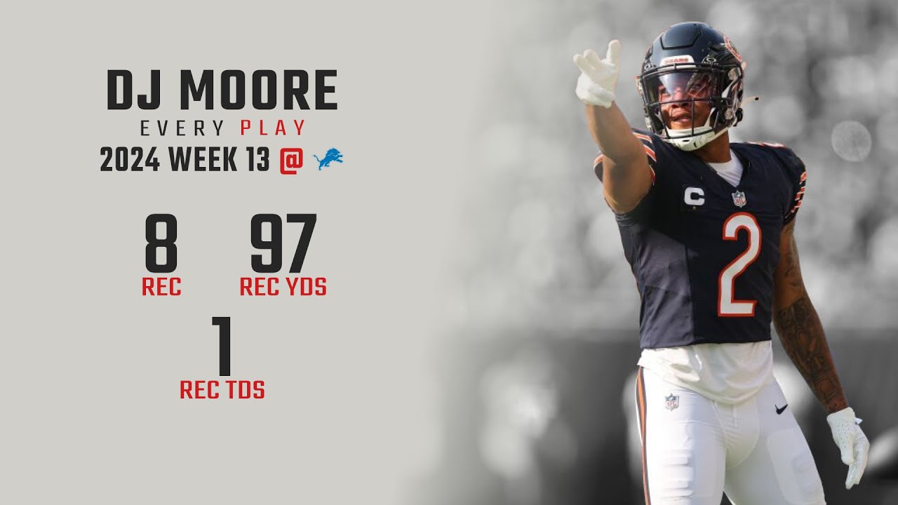 DJ Moore Week 13 Replay: Every Target and Catch @ Detroit Lions