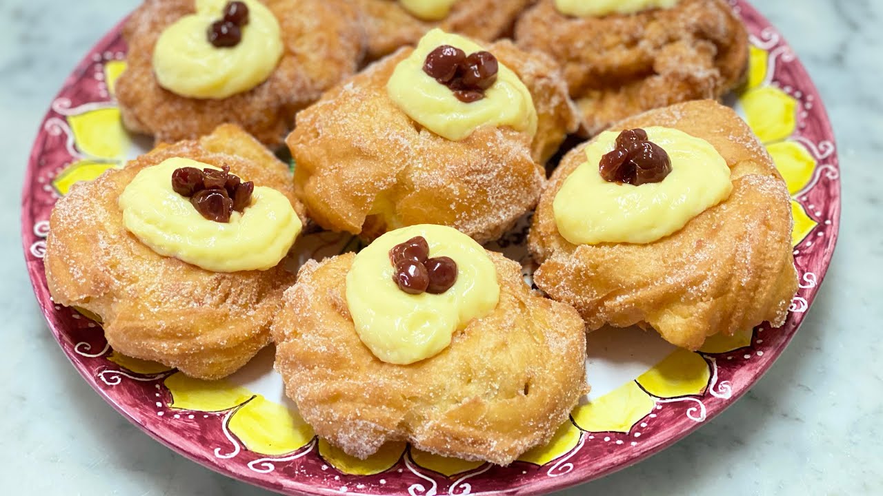 Zeppole di San Giuseppe e Crema pasticceria