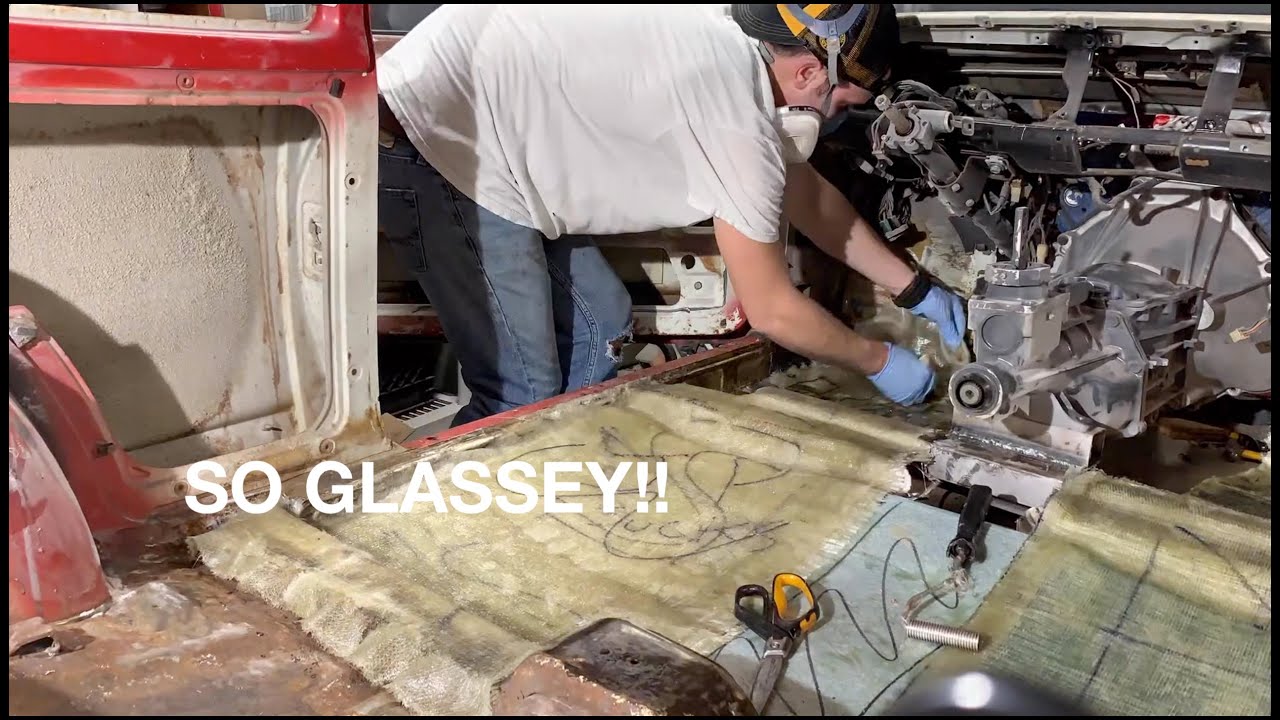 We make a custom fiberglass floor for a total rust bucket project car!