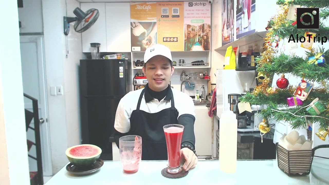 Hướng Dẫn Làm Nước Ép Dưa Hấu Thơm Ngon Đẹp Da tại AloTrip Cafe