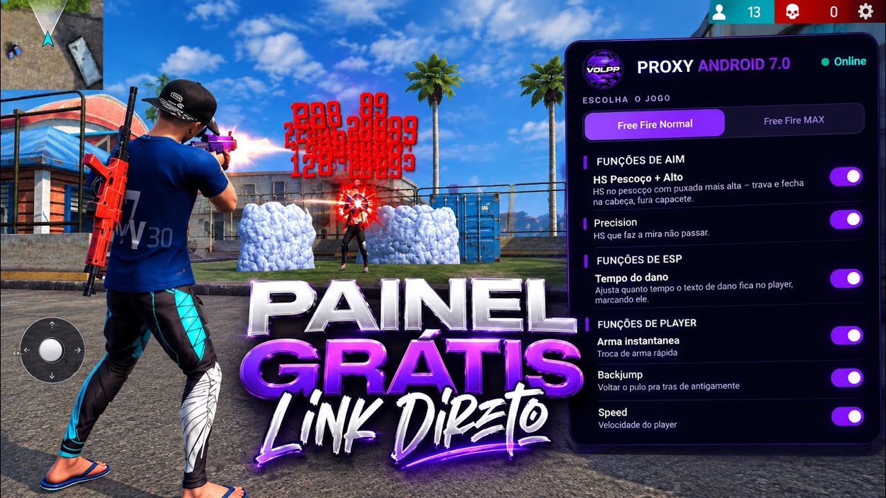 PAINEL GR&Aacute;TIS ☠️ ANDROID & IPHONE ! XIT FF ATUALIZADO 2026! LINK DIRETO MEDIAFIRE ✅